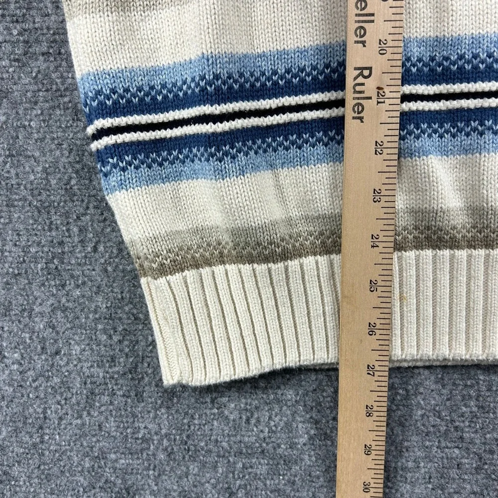 Jantzen Sweater Mens Large Grandpacore Striped Crewneck Knit Made in USA Vintage